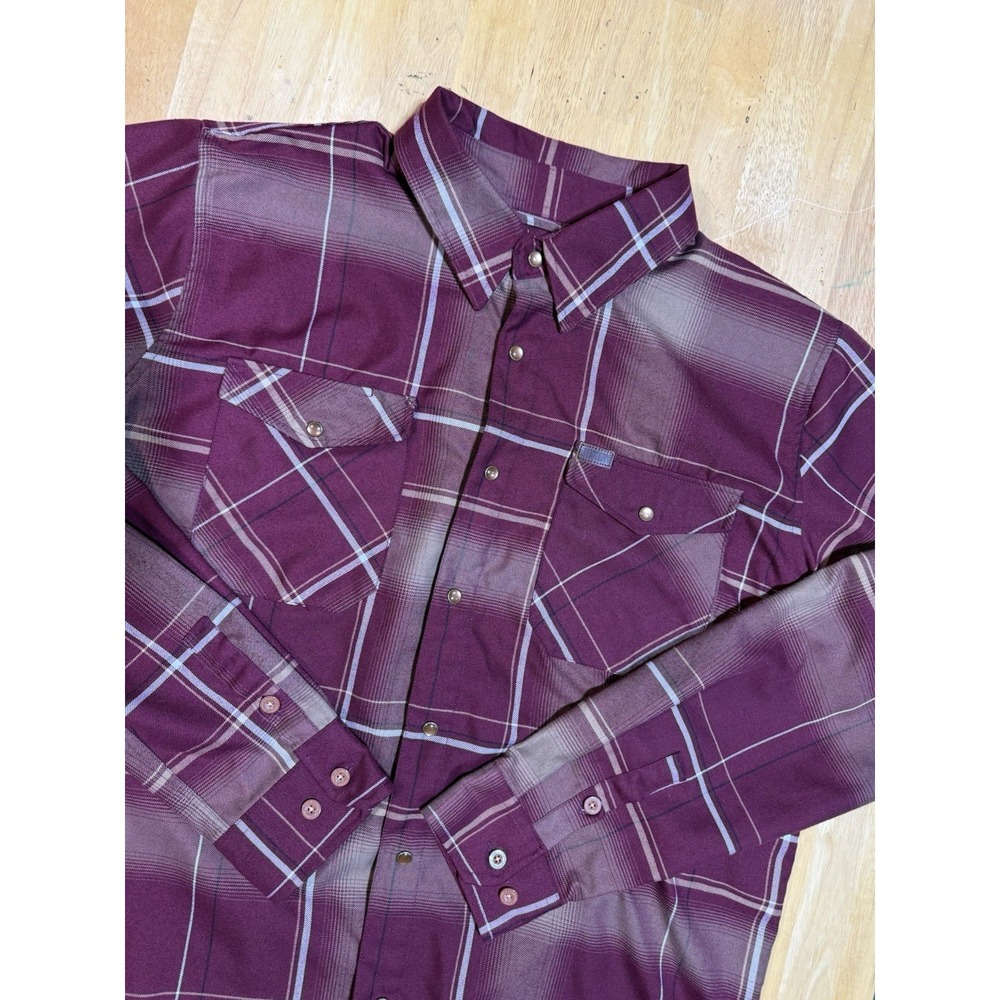 Dixxon Flannel Co Shirt Mens 2XLT Plaid Cabernet Skull Pearl Snap Workwear